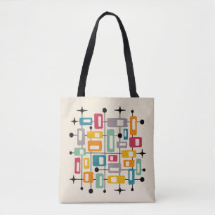 Colorful Retro Mid Century Modern Atomic Abstract Tote Bag