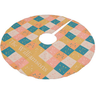 Colorful Retro Mid Mod Atomic Pattern Personalized Brushed Polyester Tree Skirt