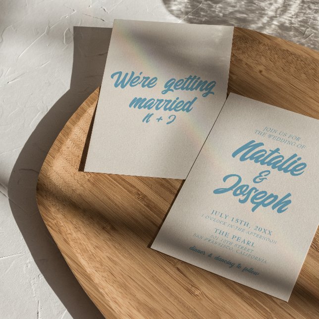 Colorful Retro Minimal Bright Fun Modern Wedding Invitation (Creator Uploaded)