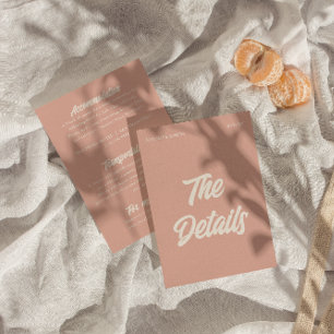 colorful Retro Minimal Fun Modern Wedding Details Enclosure Card