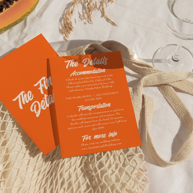 Colorful Retro Minimal Modern Wedding Details Enclosure Card (Creator Uploaded)