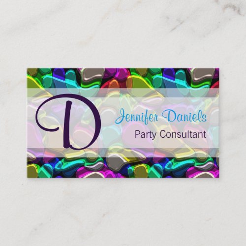 Colorful Retro Modern Abstract Shapes Pattern Business Card