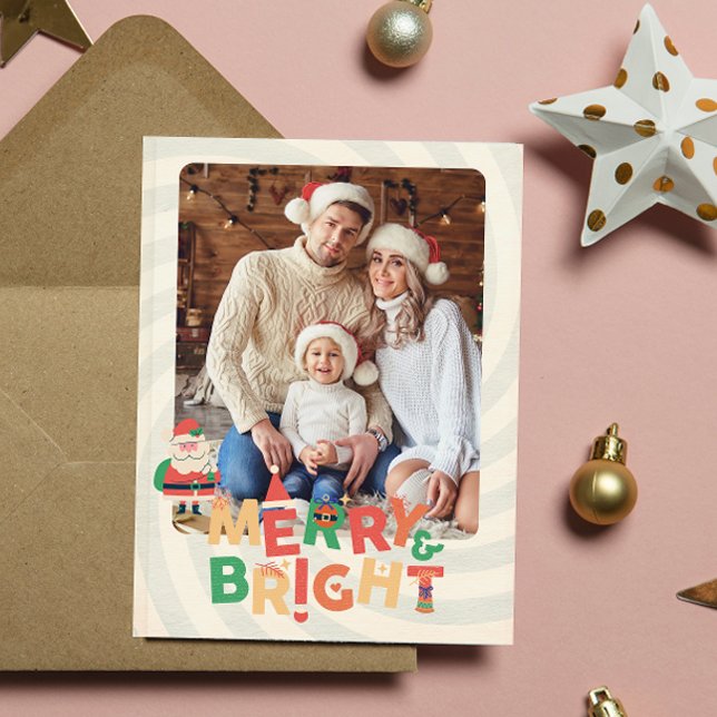 Colorful retro modern Christmas botanical card (Creator Uploaded)