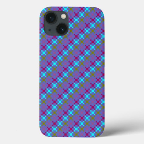 Colorful Retro Modern Geometric Pattern iPhone 13 Case