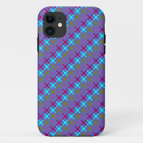 Colorful Retro Modern Geometric Pattern iPhone 11 Case
