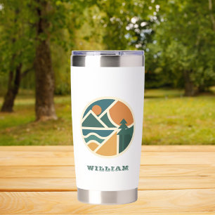 Colorful Retro Mountain Adventure Camping Insulated Tumbler