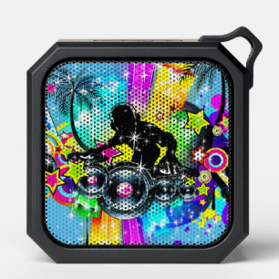 Colorful Retro Music Theme-DJ Spinning Records Bluetooth Speaker