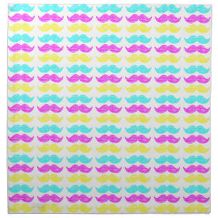 Colorful Retro Mustache Pattern Design Napkin