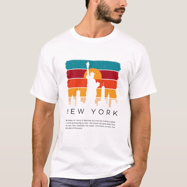Colorful Retro New York  T-Shirt (Front)