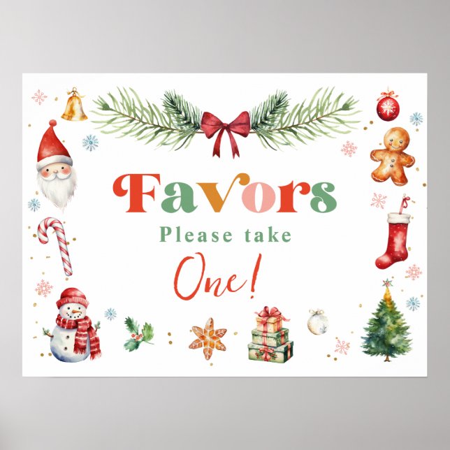Colorful Retro Oh What Fun Favors Birthday Poster (Front)