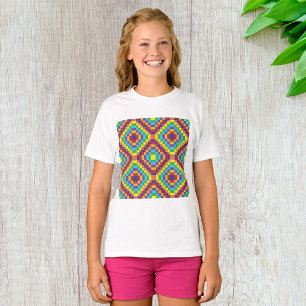 Colorful Retro Optical Illusion Geometric Rainbow T-Shirt