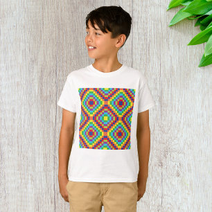 Colorful Retro Optical Illusion Geometric Rainbow T-Shirt