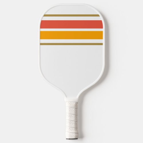 Colorful Retro Orange Yellow Top Racing Stripes  Pickleball Paddle