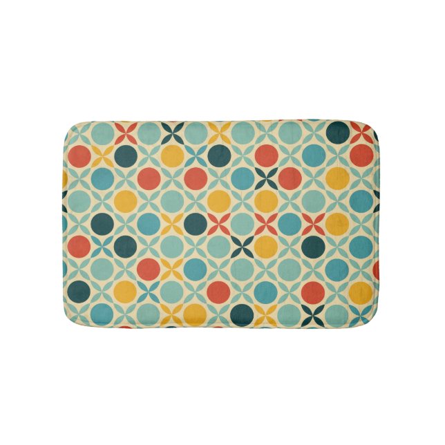 Colorful Retro Ornamental Pattern Bathroom Mat (Front)