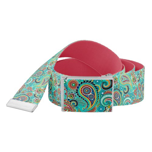 Colorful Retro Paisley Belt