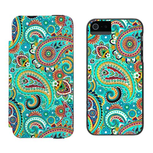 Colorful Retro Paisley Wallet Case For iPhone SE55s