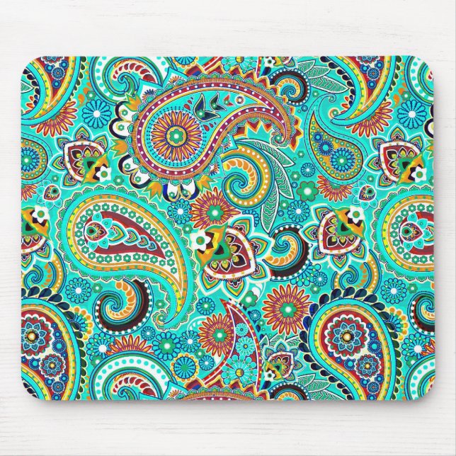 Colorful Retro Paisley Mouse Pad (Front)