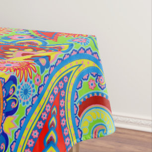 Colorful Retro Paisley Pattern Tablecloth