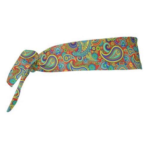 Colorful Retro Paisley Pattern Tie Headband