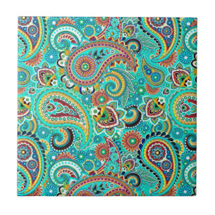Colorful Retro Paisley Tile