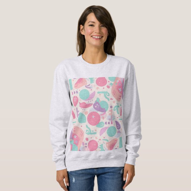 Colorful Retro Pastel Aesthetic Hoodie (Front Full)