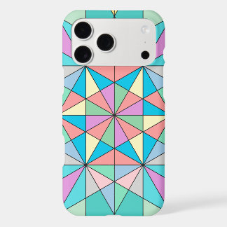 Colorful retro Pastel Mosaic Triangle Star Pattern iPhone 17 Pro Max Case