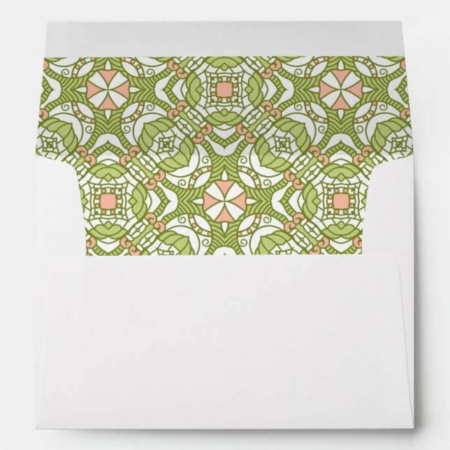Colorful retro pattern background 2 envelope (Back (Bottom))