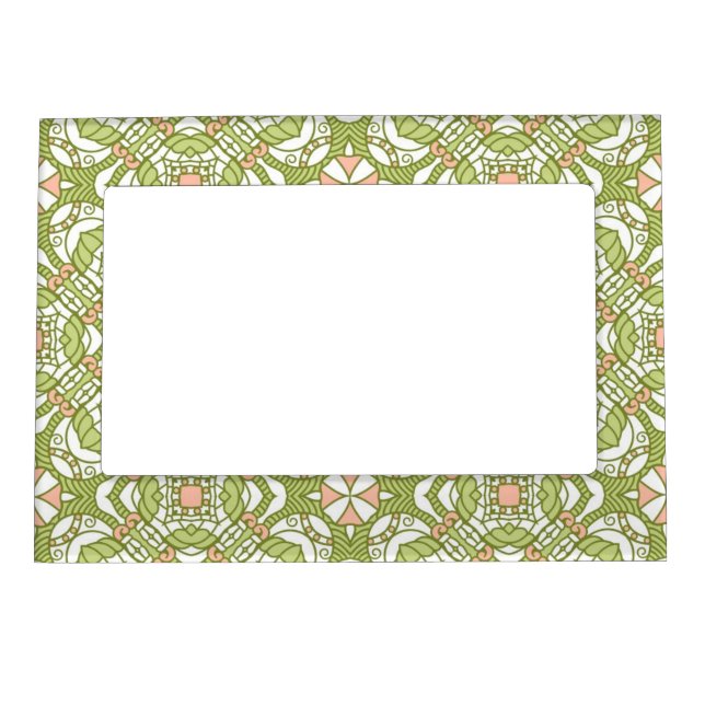 Colorful retro pattern background 2 magnetic picture frame (Front)