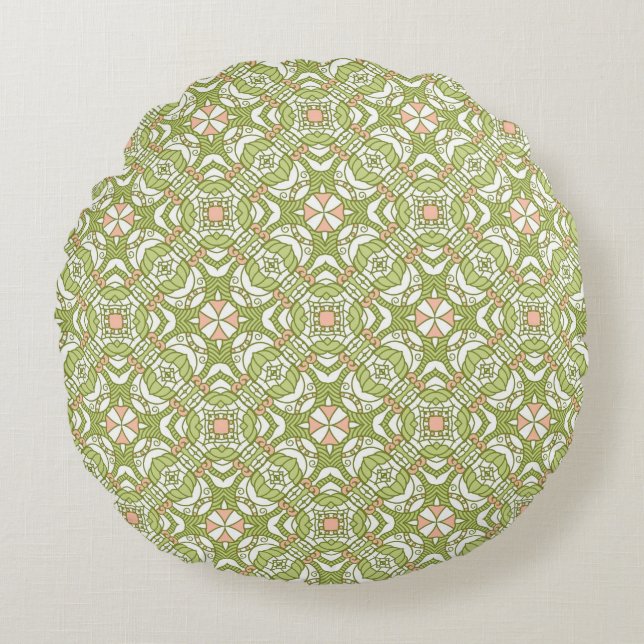 Colorful retro pattern background 2 round pillow (Front)