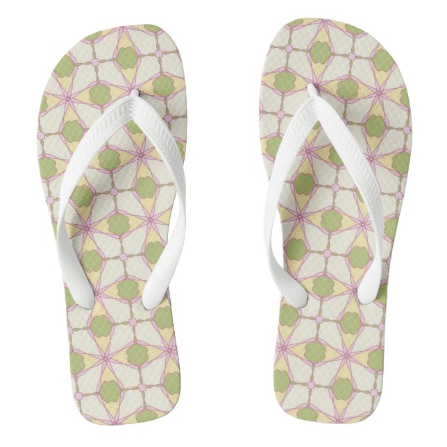 Colorful retro pattern background 3 flip flops (Footbed)