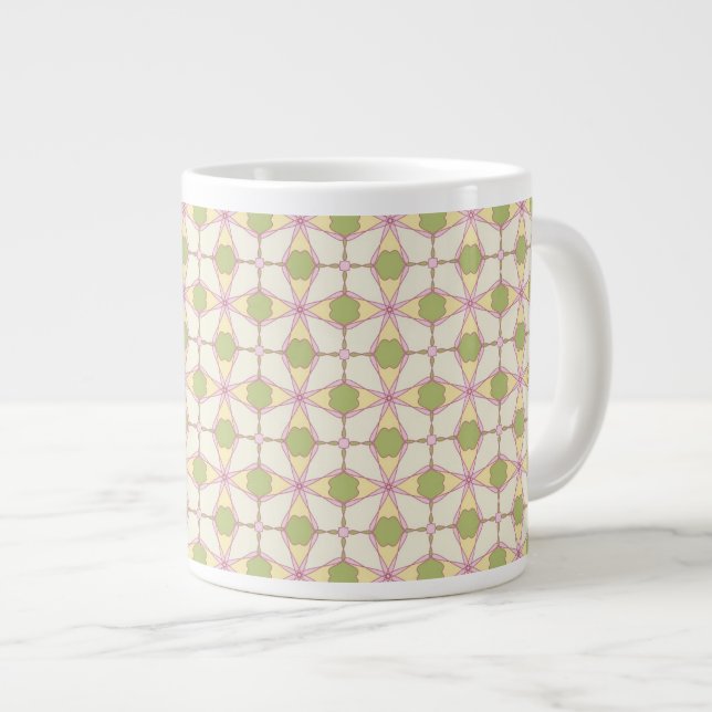 Colorful retro pattern background 3 large coffee mug (Front Right)