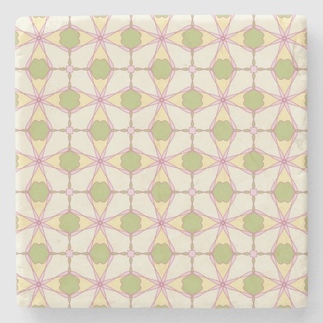 Colorful retro pattern background 3 stone coaster (Front)