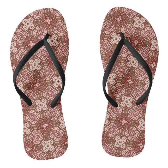 Colorful retro pattern background 4 flip flops (Footbed)