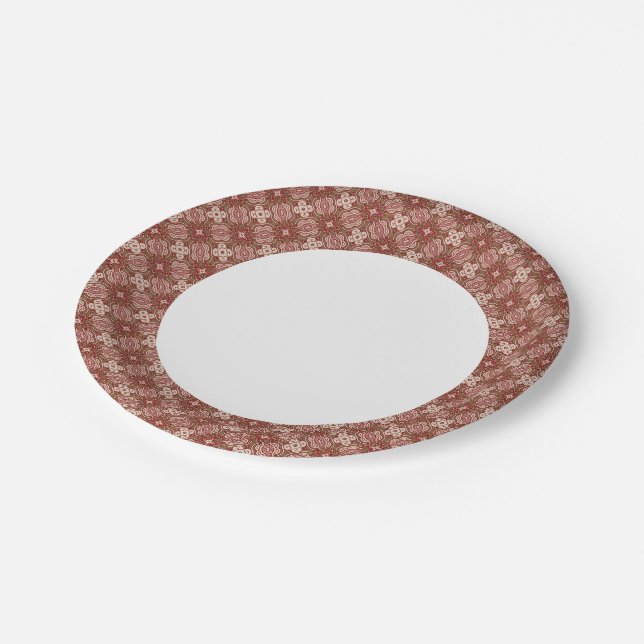 Colorful retro pattern background 4 paper plates (Angled)
