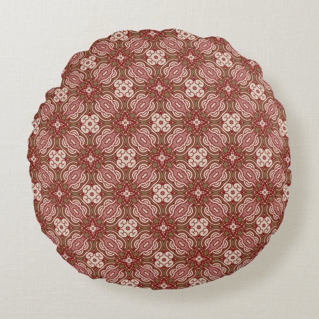 Colorful retro pattern background 4 round pillow (Front)