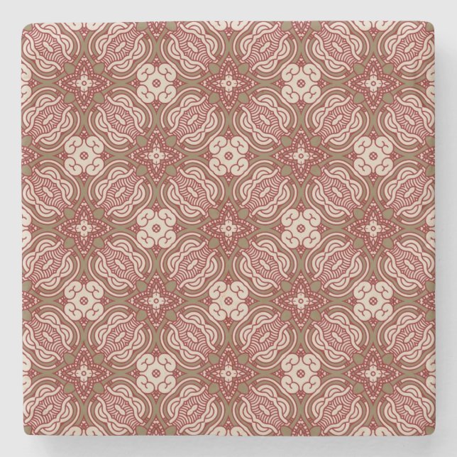 Colorful retro pattern background 4 stone coaster (Front)