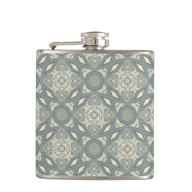 Colorful retro pattern background 5 hip flask (Front)