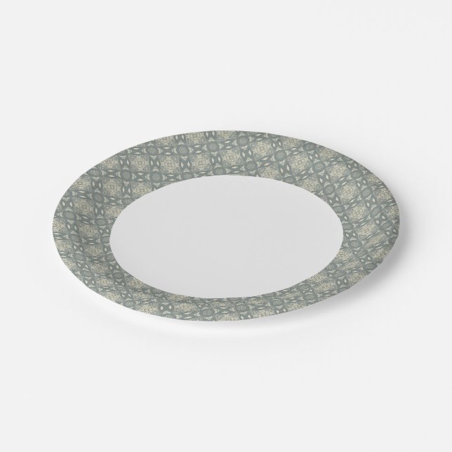 Colorful retro pattern background 5 paper plates (Angled)