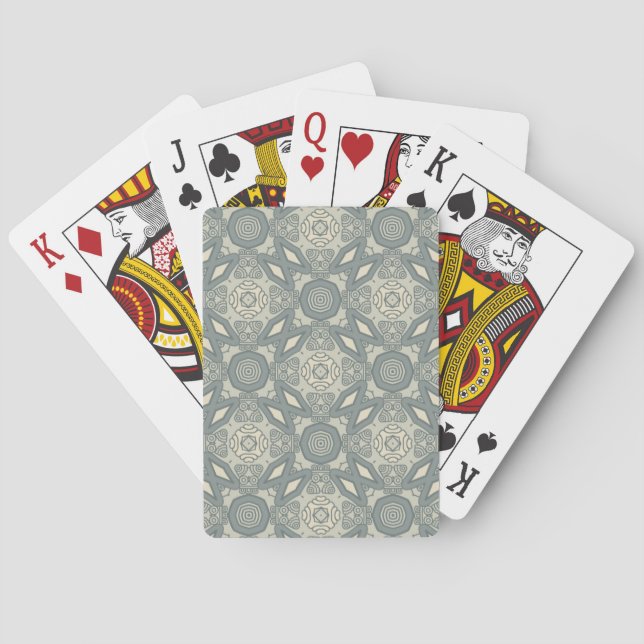 Colorful retro pattern background 5 poker cards (Back)