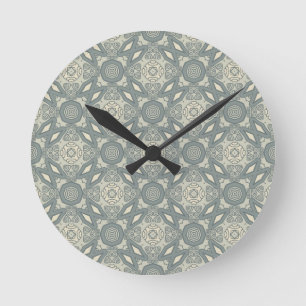 Colorful retro pattern background 5 round clock