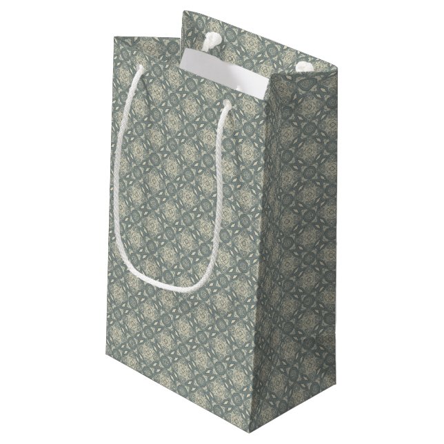 Colorful retro pattern background 5 small gift bag (Back Angled)