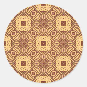 Colorful retro pattern background classic round sticker