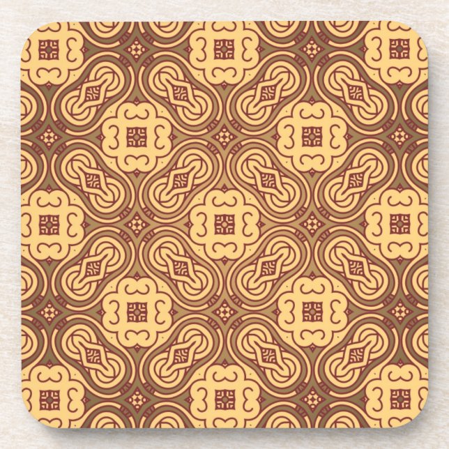Colorful retro pattern background coaster (Front)