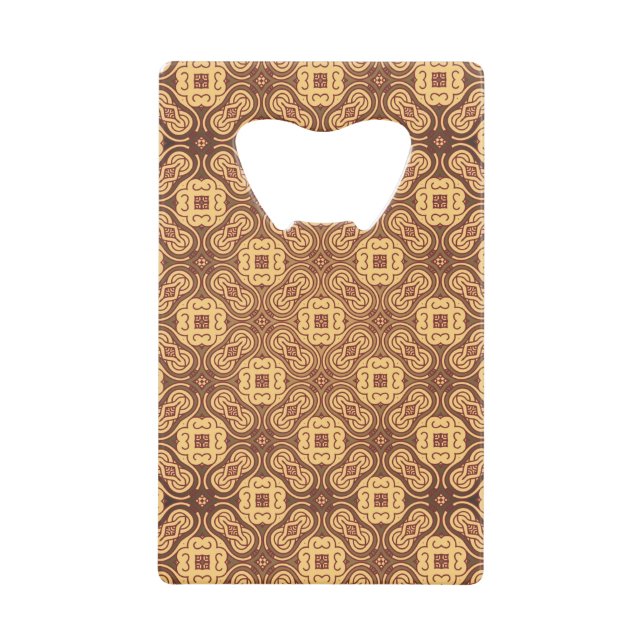Colorful retro pattern background credit card bottle opener (Front)