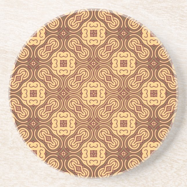 Colorful retro pattern background drink coaster (Front)