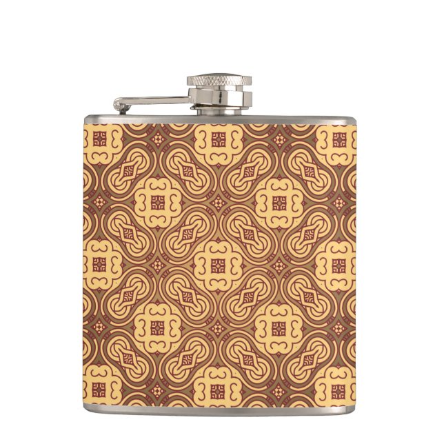 Colorful retro pattern background flask (Front)