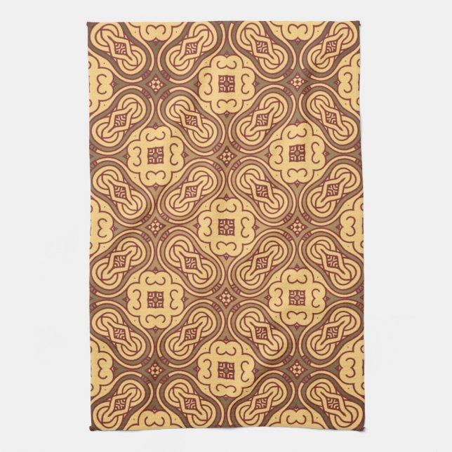 Colorful retro pattern background kitchen towel (Vertical)