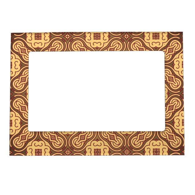 Colorful retro pattern background magnetic picture frame (Front)