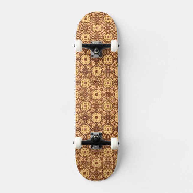 Colorful retro pattern background skateboard deck (Front)