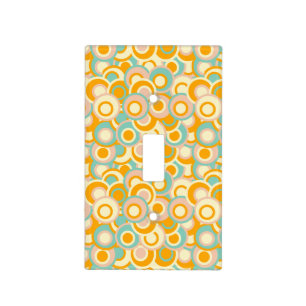 Colorful retro pattern in pastel shades of orange light switch cover